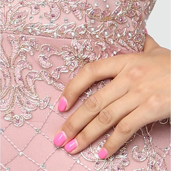 Fashion Nova Elegant Lace & Sequence Rose Dress - Picture 8 of 12